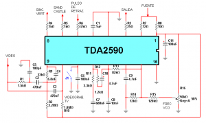 Fig.10 Circuito de aplicaci&oacute;n del TDA2590