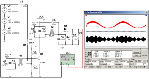 Fig.8 Radio excitada con tres emisoras de diferentes frecuencias